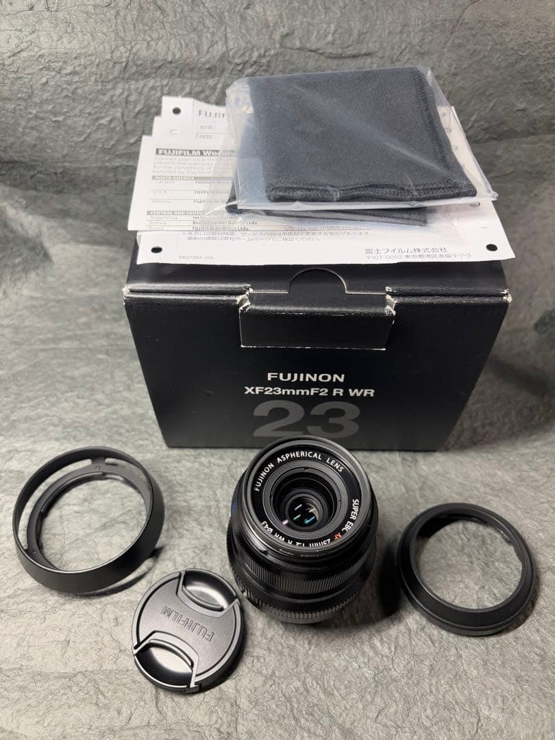富士フイルム XF 23mm F2 日本製 +純正金属フード　使用感なし