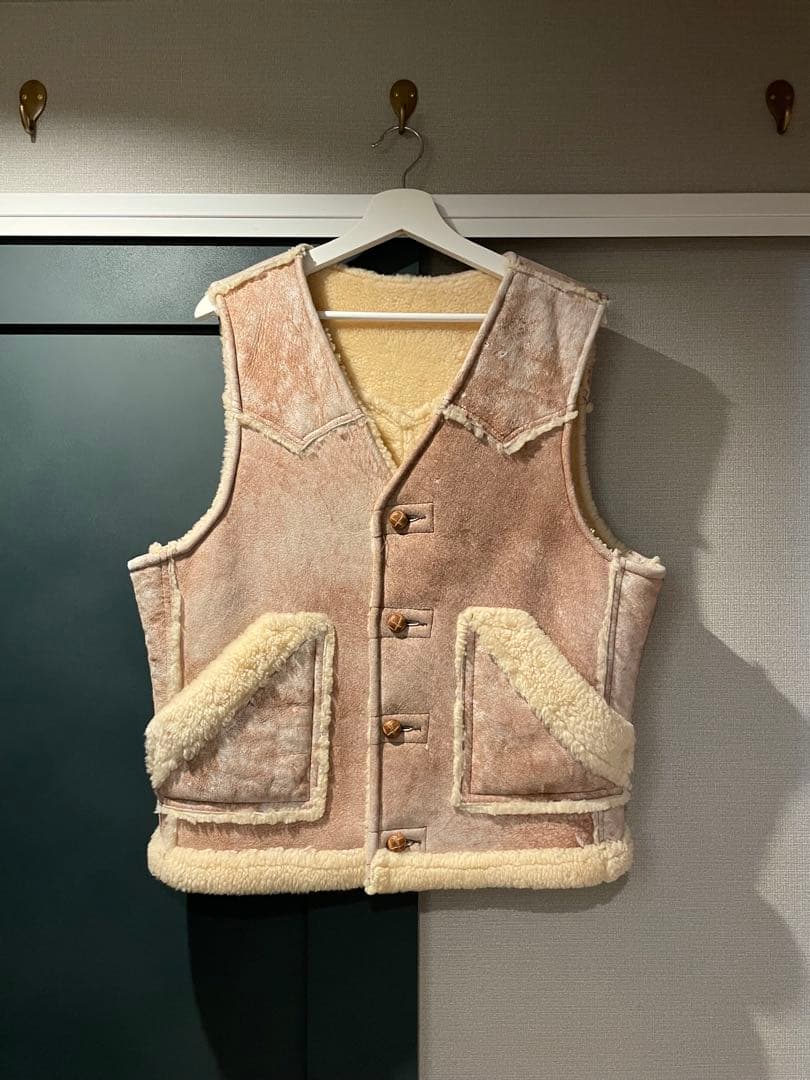 トップス 44 80s Schott N.Y.C. Mouton Leather Vest
