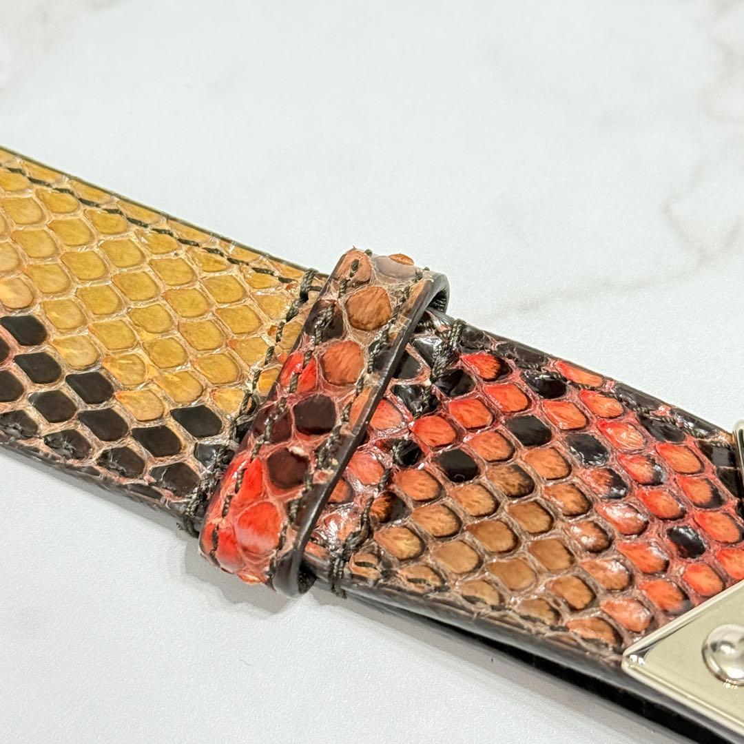 【極美品】 イヴサンローランリヴゴーシュ パイソンレザー フックバックル ベルト