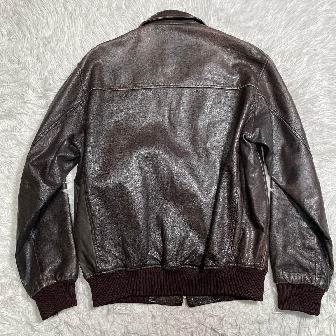 ヴィンテージ　A-2 レザージャケット　ダークブラウン　LL