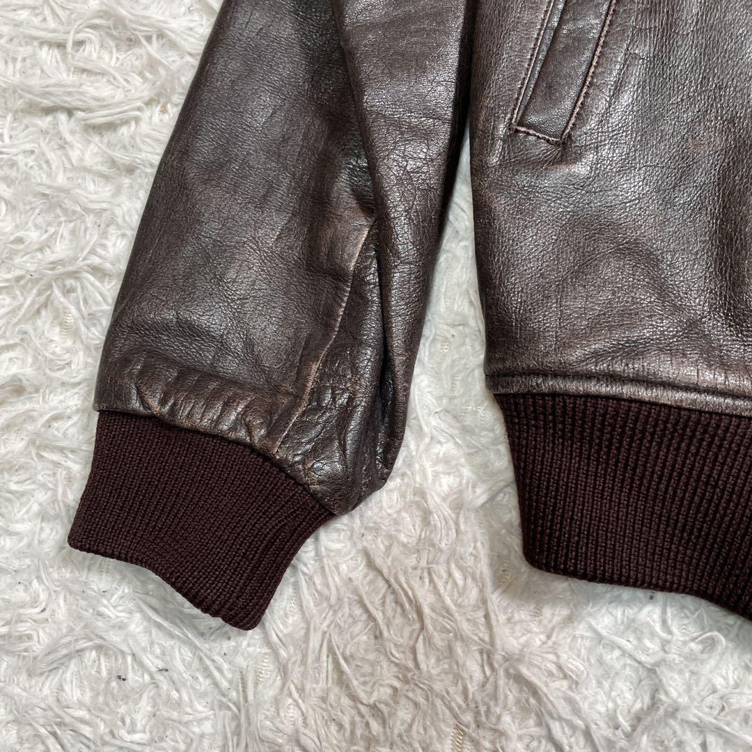 ヴィンテージ　A-2 レザージャケット　ダークブラウン　LL