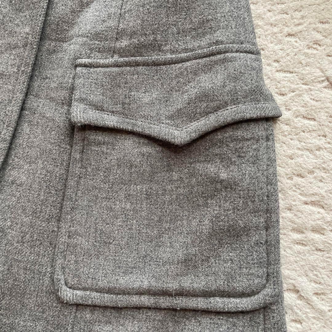 バーバリーブルーレーベル ダッフルコート ノバチェック フード アンゴラ混 38