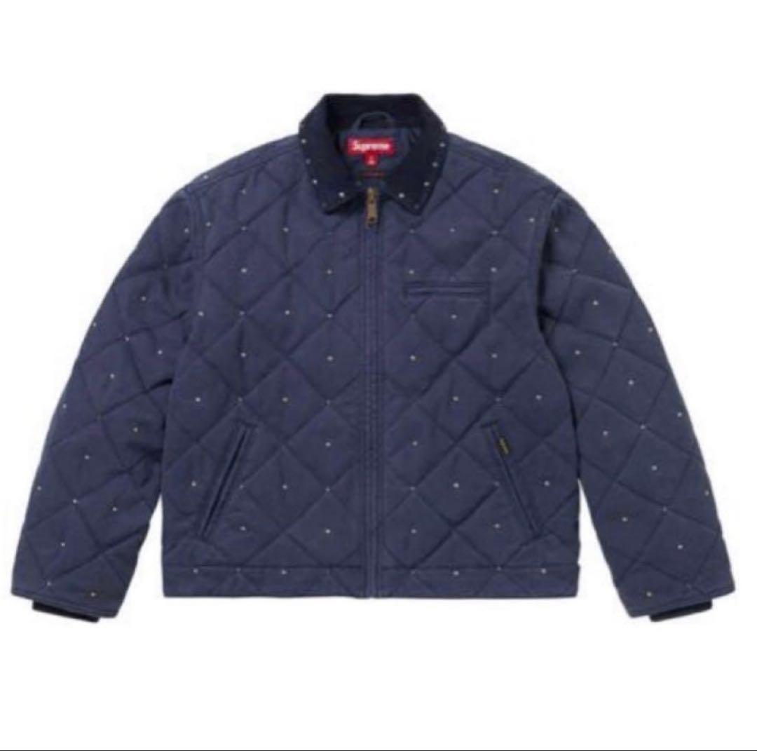 Supreme ネイビー キルティングジャケット