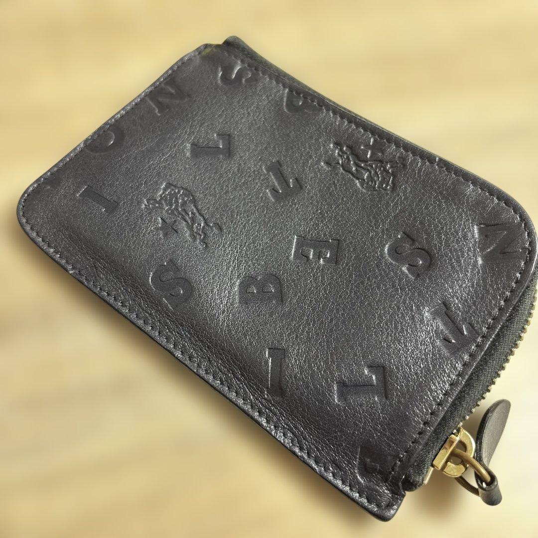 イルビゾンテ　黒 レザー ケース エンボスロゴ