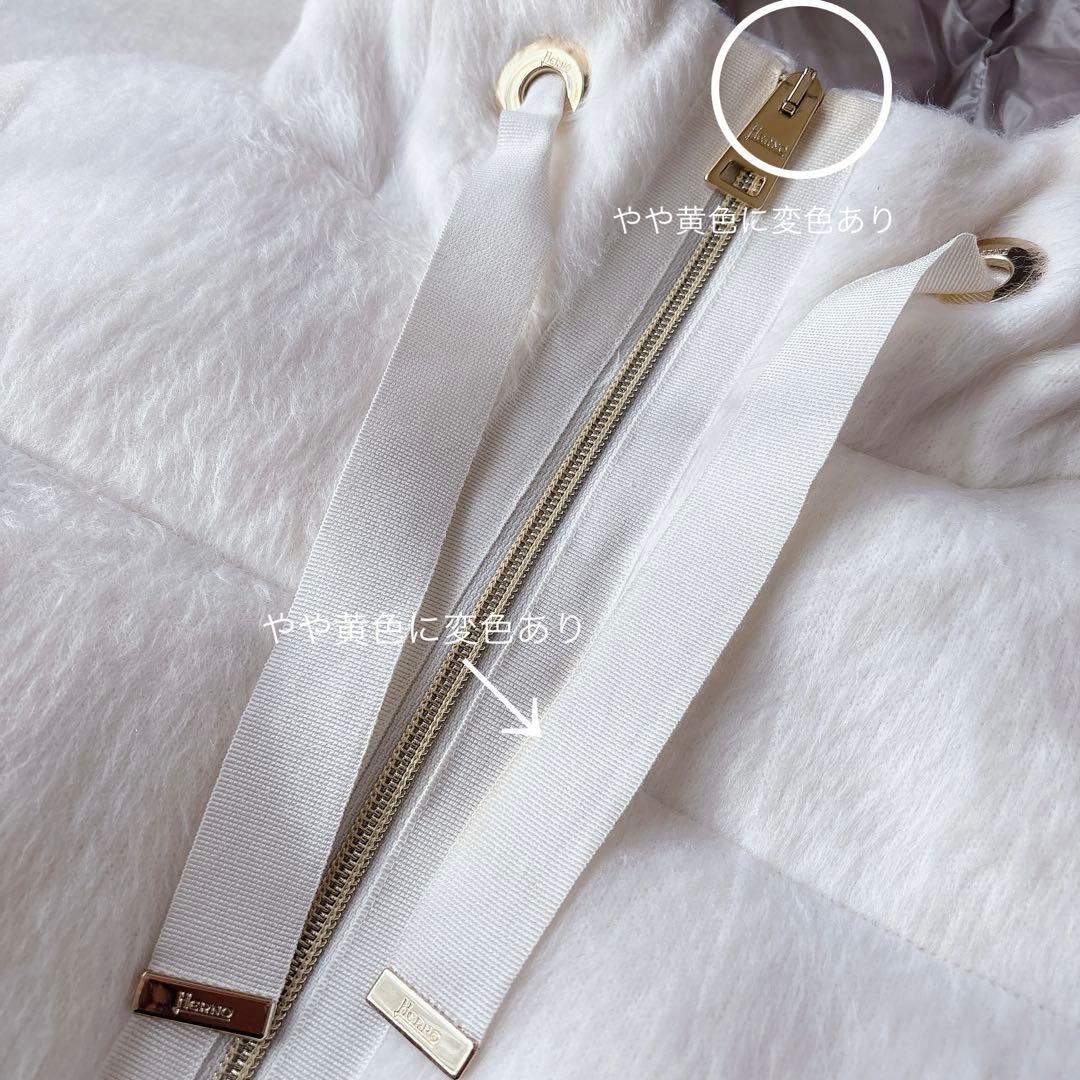 HERNO｜Resort ふわふわ エコファーショートダウン ホワイト 38