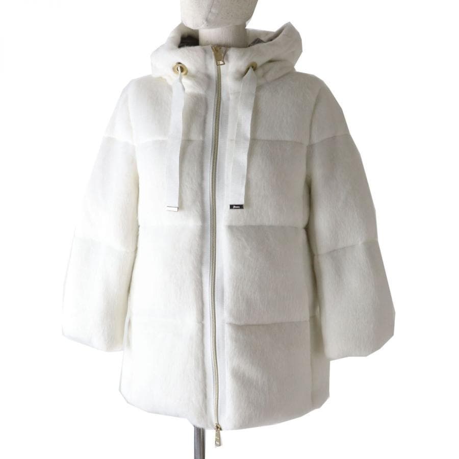 HERNO｜Resort ふわふわ エコファーショートダウン ホワイト 38