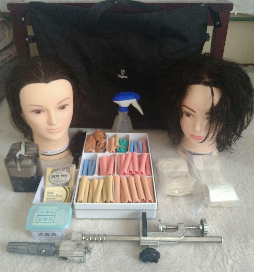 美容専門学生　国家試験　 ウィッグ　ロッド　セット