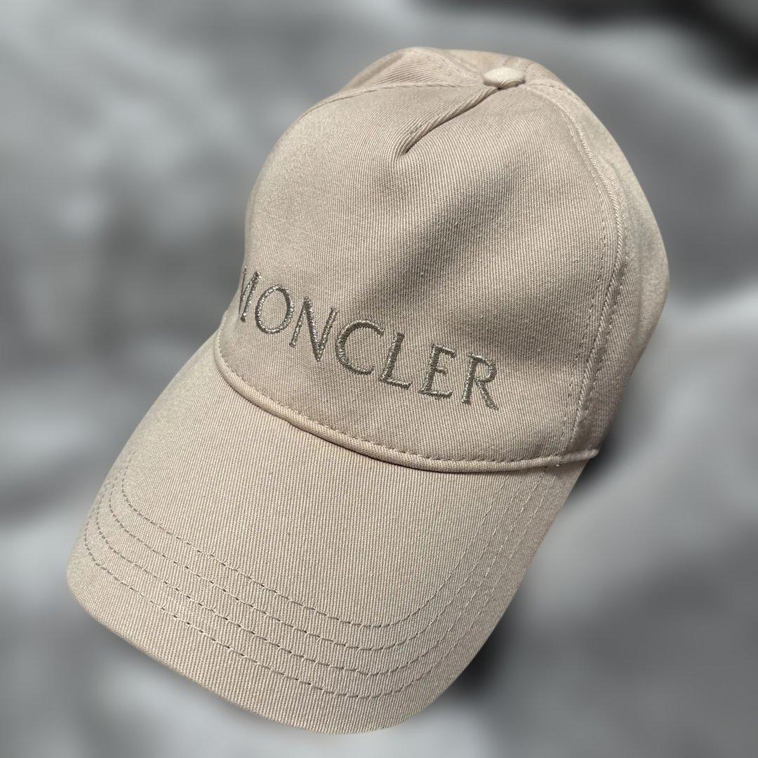MONCLER モンクレール　ベースボールキャップ　ロゴ　ピンク　ベージュ　帽子