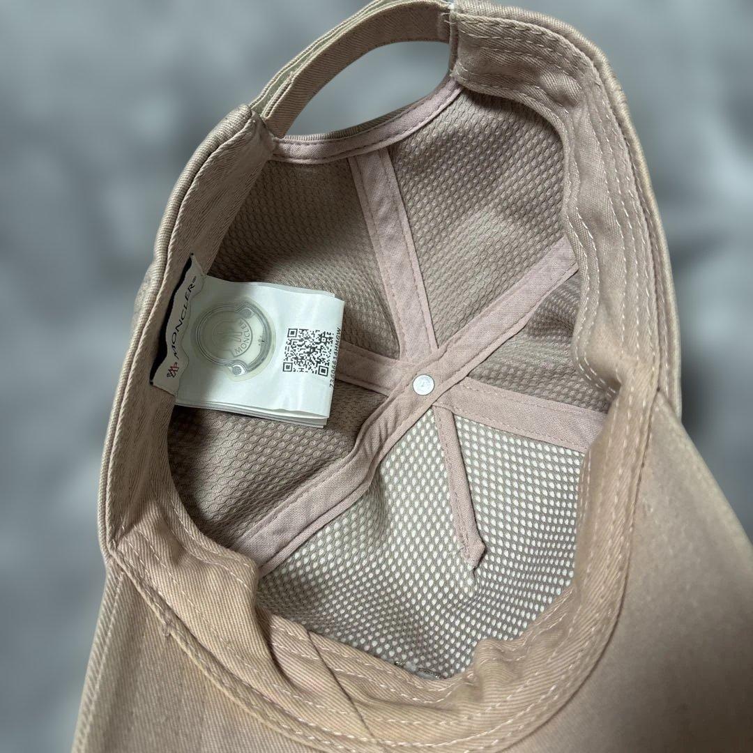 MONCLER モンクレール　ベースボールキャップ　ロゴ　ピンク　ベージュ　帽子