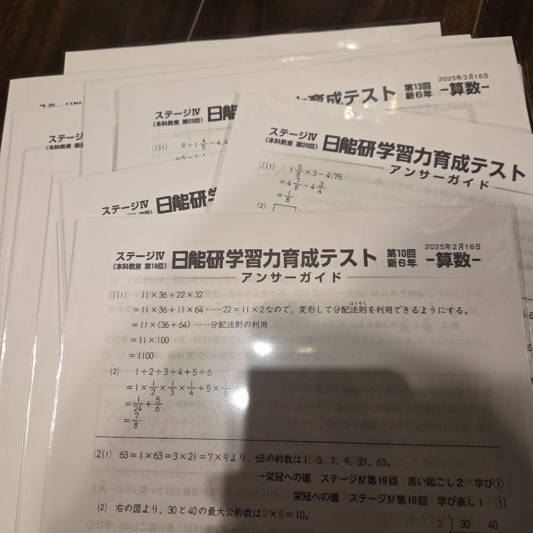 日能研 6年 育成テスト 2025年 前期 全17回