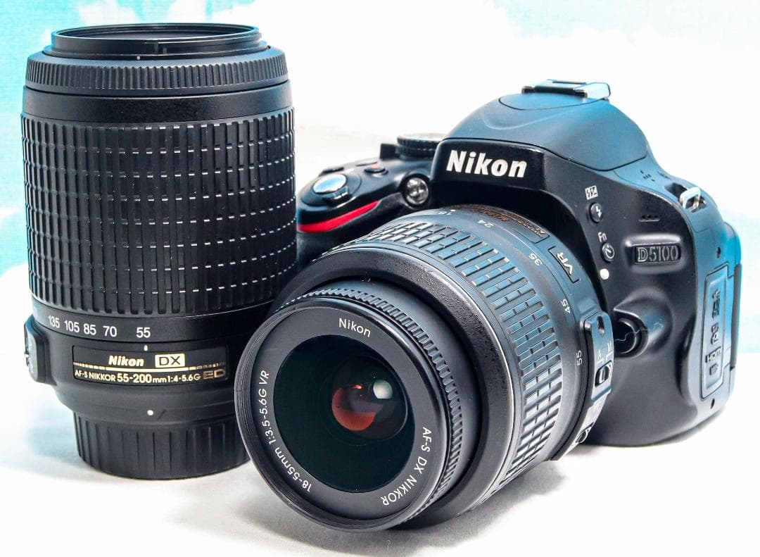 Nikon D5100⭐️スマホに転送♪⭐️届いてすぐ使える！⭐️ダブルレンズ
