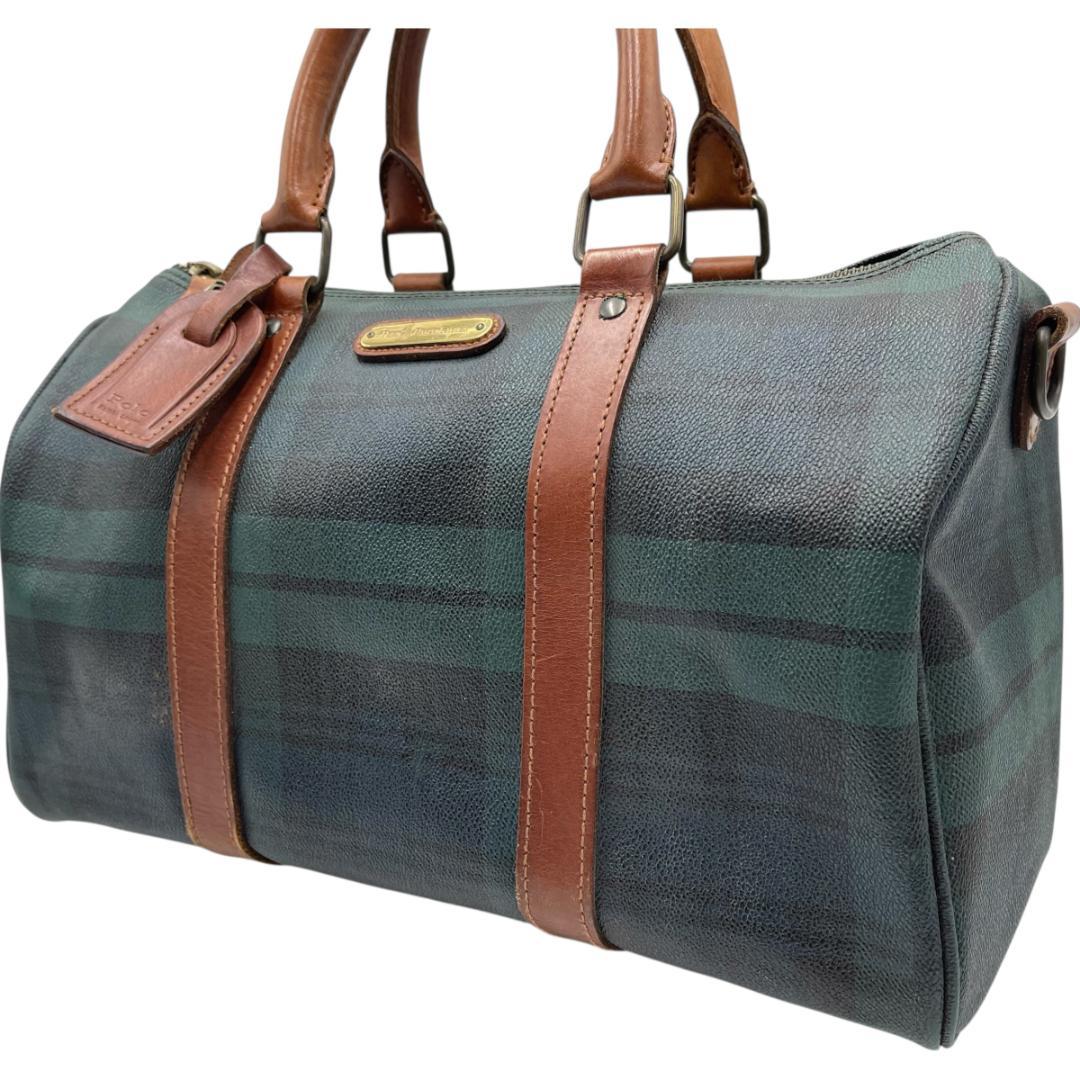 ポロ ラルフローレン ブラックウォッチ ミニボストンバッグ ハンドバッグ