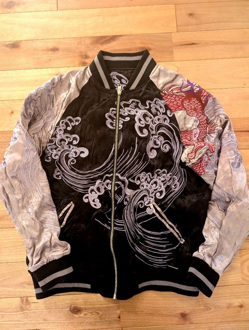 絡繰魂 カラクリダマシイ 和柄 総刺繍 リバーシブル ジャケット 粋 龍神降臨