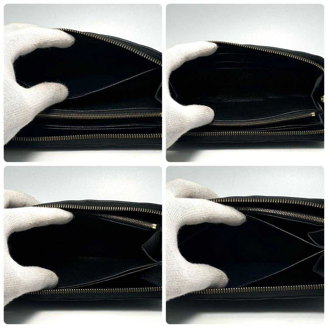 ルイヴィトン アンプラント ジッピーウォレット 長財布 正規品 本物 レザー 黒
