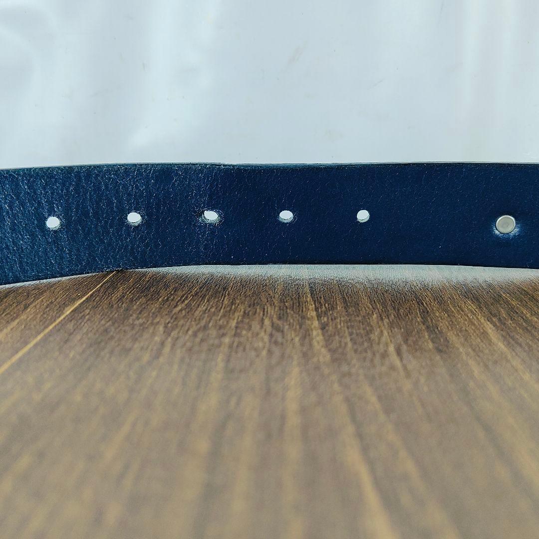 【極厚シボ革正規品】POLO RALPH LAUREN 高級ネイビードレスベルト