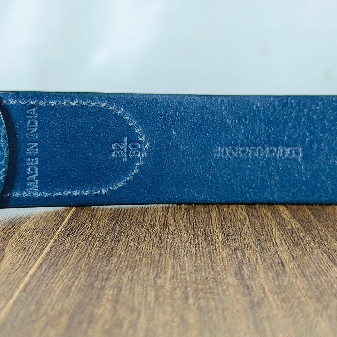 【極厚シボ革正規品】POLO RALPH LAUREN 高級ネイビードレスベルト