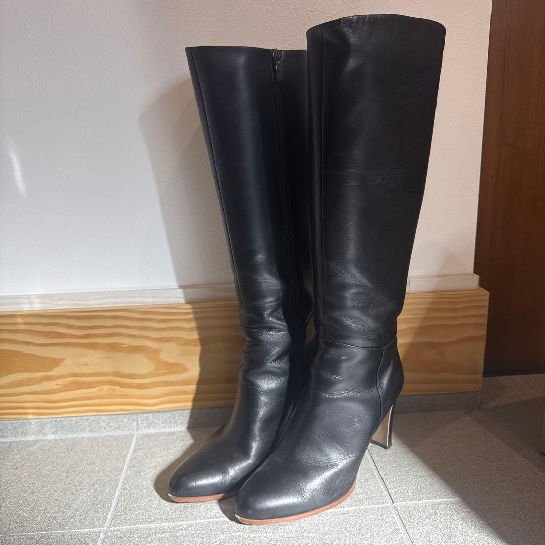 【SALE】DIANA ブラックレザー ロングブーツ