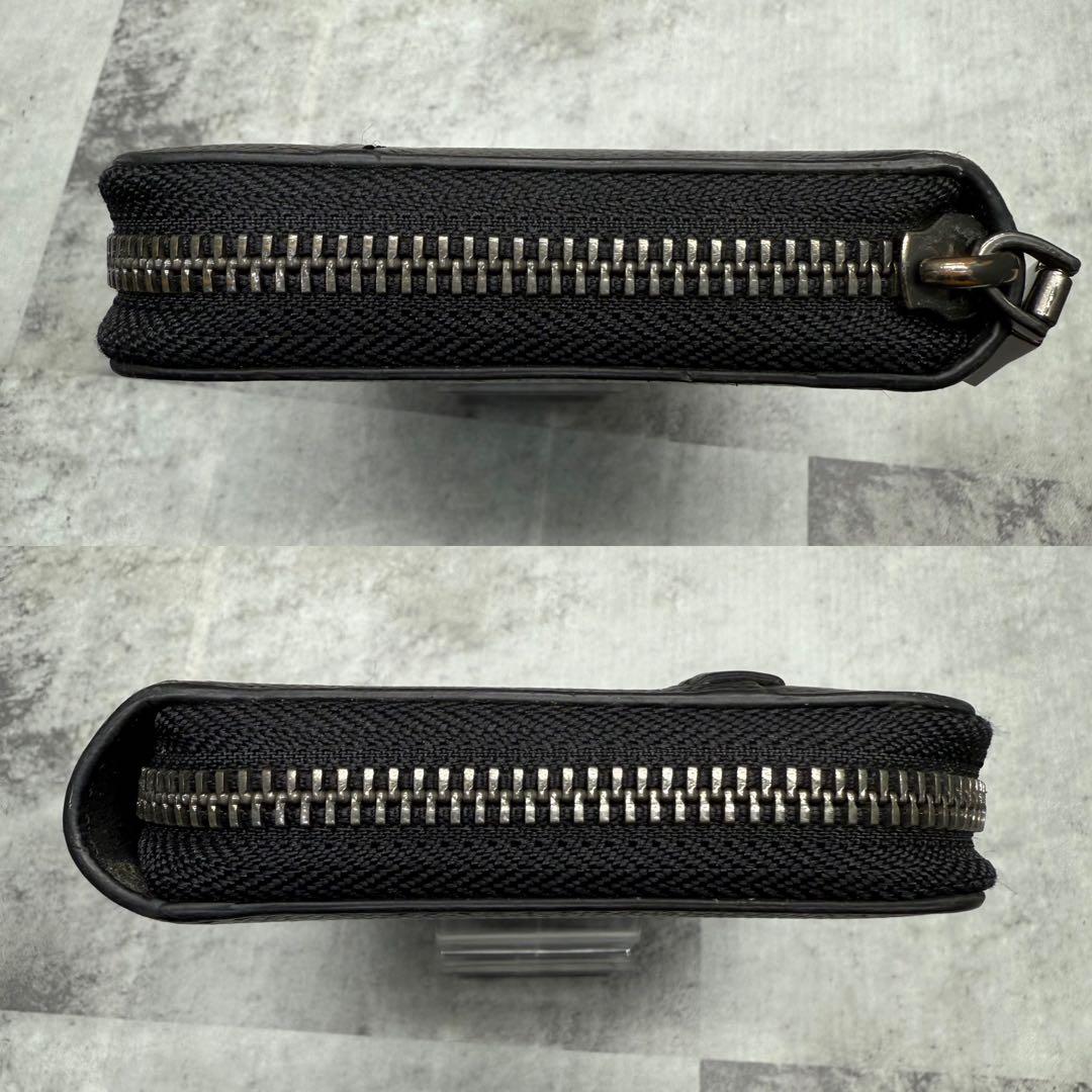 【ぴぃ様】COACH コーチ 長財布 ラウンドファスナー ステッチ レザー 黒