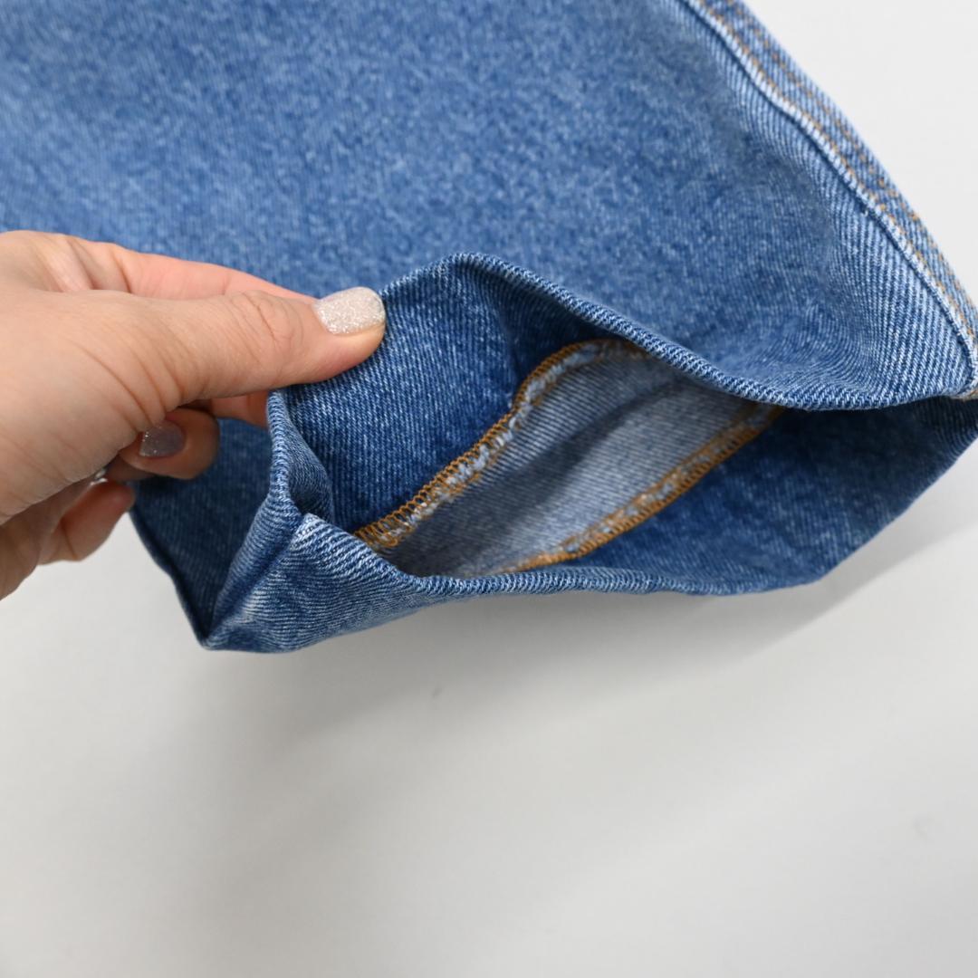 ■ 48147★ LOEWE ロエベ ジーンズ レザーパッチ ストレートデニム*