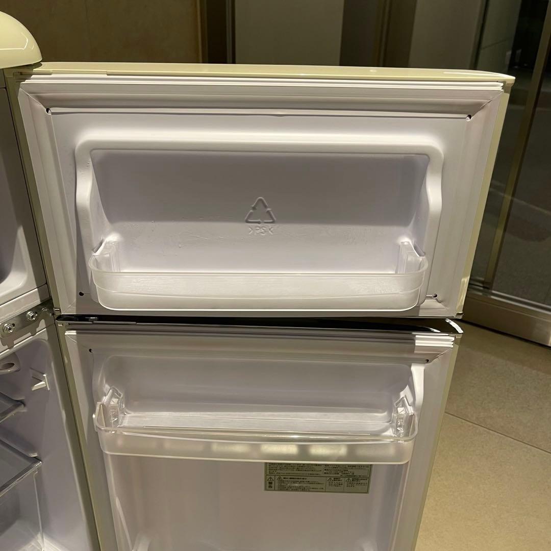 アイリスオーヤマ レトロ風 冷凍冷蔵庫 81L PRR-082D-W2022年製