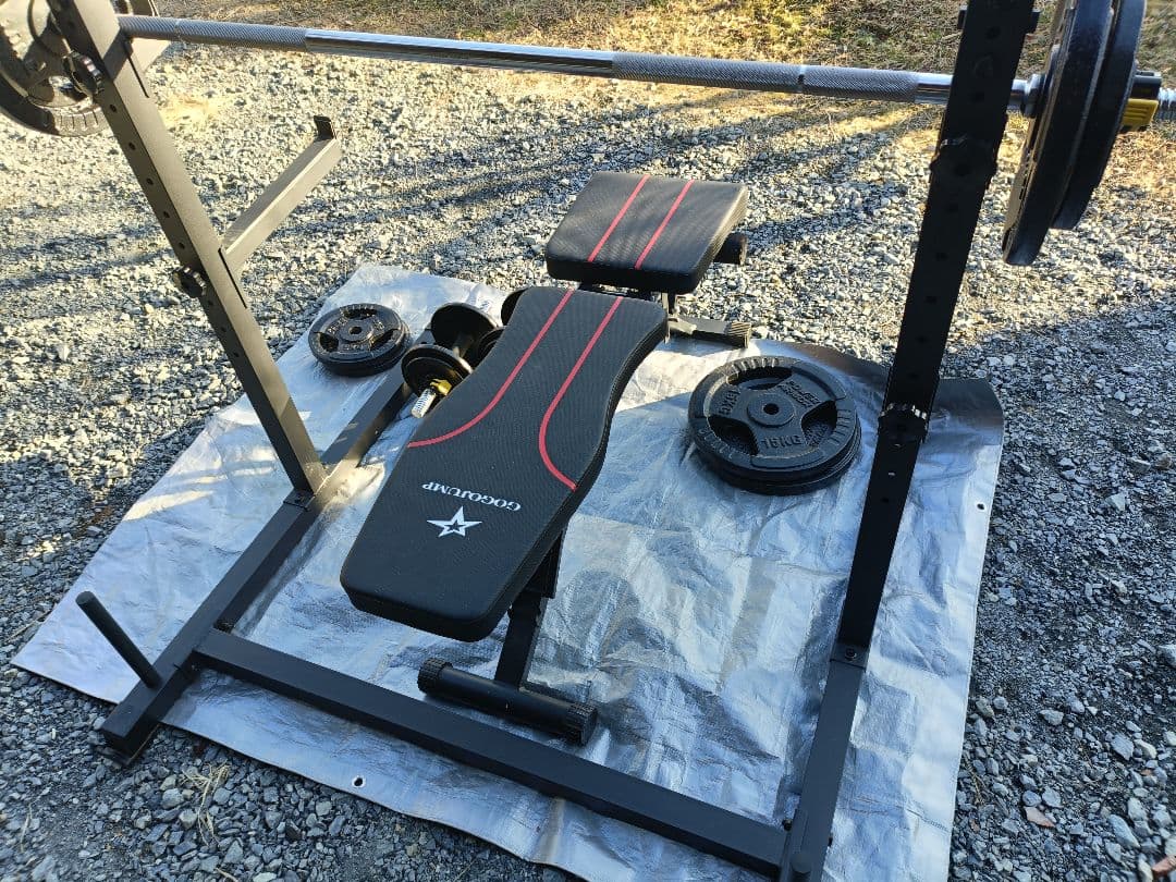 ラック型 懸垂マシン　アイアンバーベルダンベル98KGセット　トレーニングベンチ