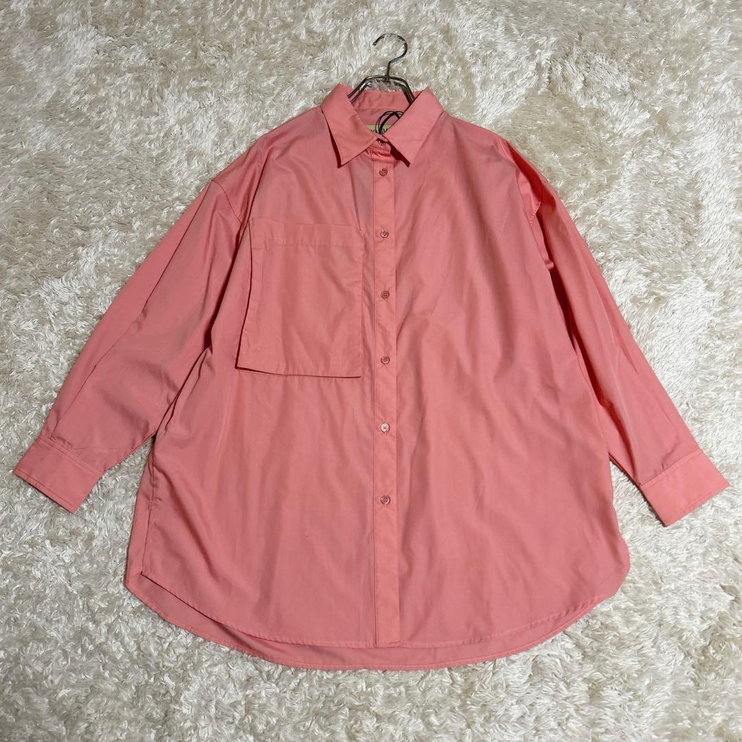 【新品未使用】トーマスマグパイ シャツ ブラウス 襟にロゴ ピンク ノンアイロン