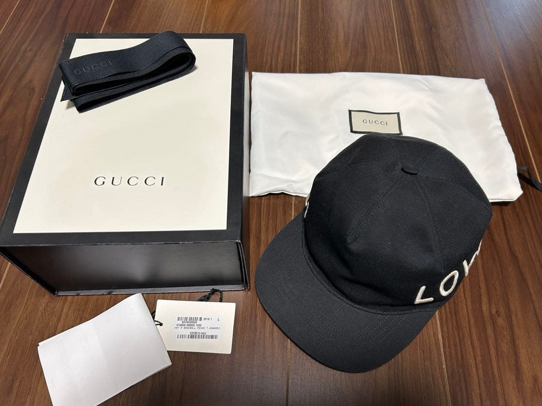 GUCCI エンブロイダリーキャンバスベースボールキャップ