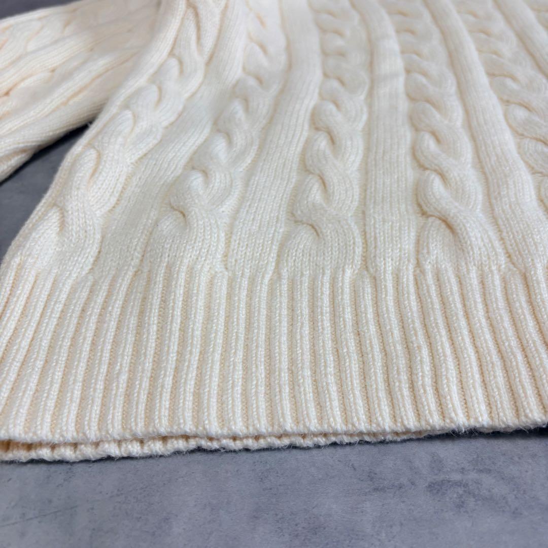 POLO RALPH LAUREN ケーブルニット コットン セーター 白 M