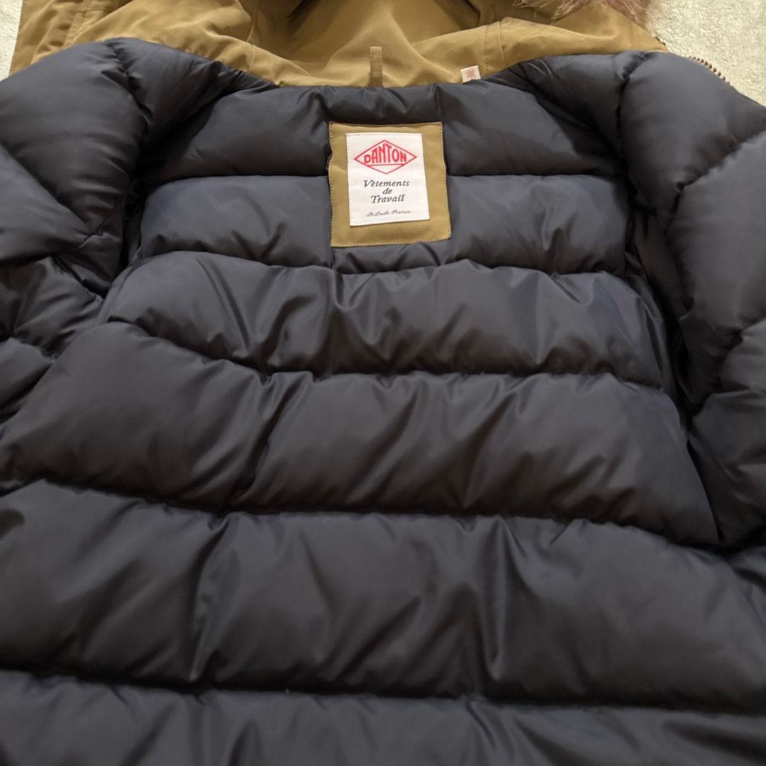 【訳あり】ダントン ダウンジャケット カラシ色 ラクーンファー 34