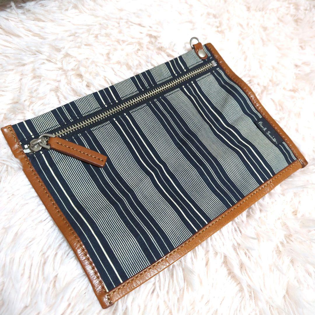 【Paul Smith】 レザー＆キャンパス/トートバッグ/肩掛け可/A4収納可