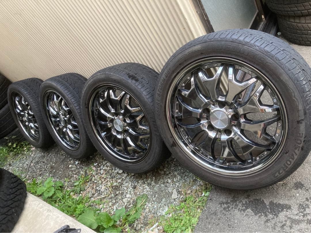 タイヤバリ溝！美品！フルメッキ！DECORSA 22インチアルミ　ランクル等