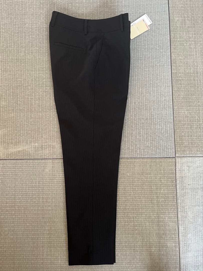 オリヒカ 洗えるストレッチセットアップ シャドーストライプ黒 3点セットL