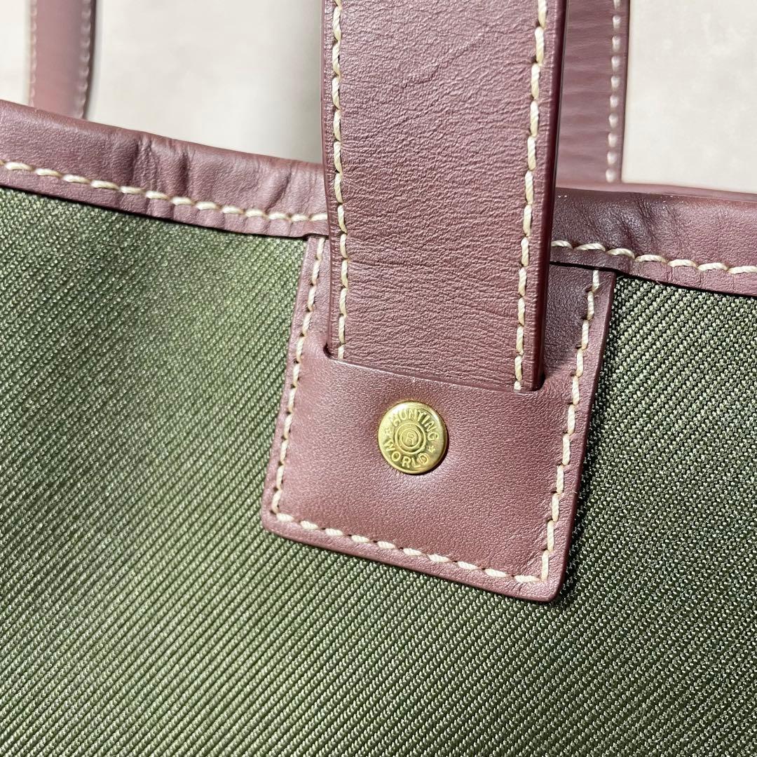 【美品】保存袋 ハンティングワールド トートバッグ キャンバス レザー メンズ