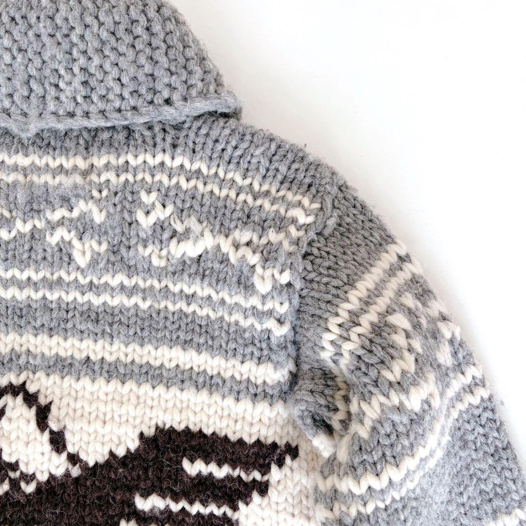 KANATA カナタ カウチン ニットジャケット イーグル ダブルジップ ウール