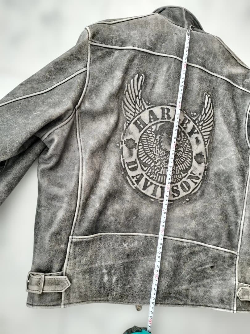 Harley Davidson シングルライダースジャケット グレー