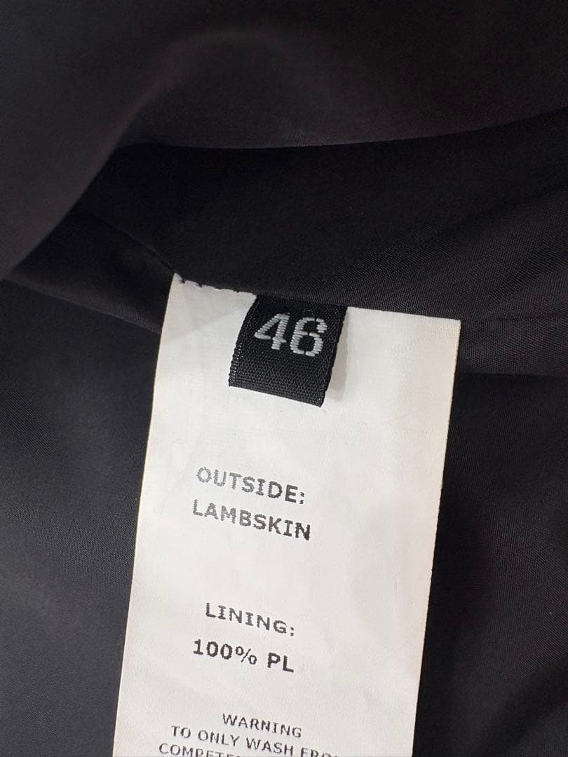 EMMETIエンメティJURIライダースジャケット ブラック ゴールドジップ46