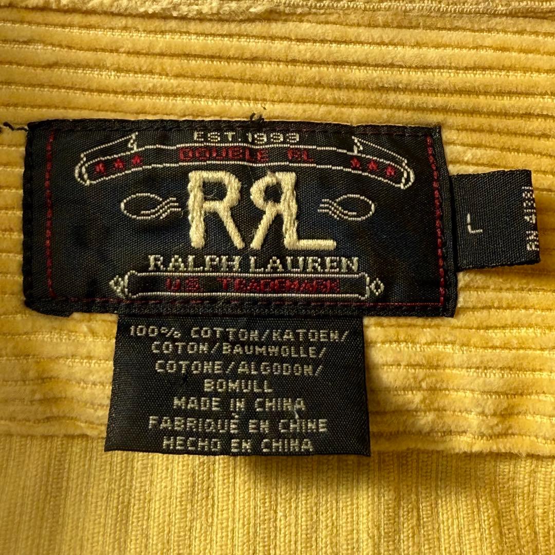 90s 初期 三つ星 RRL コーズシャツ 開襟 太畝 マスタード