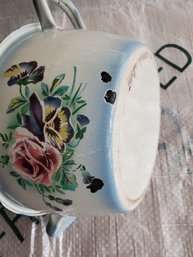 フランス　アンティーク　ホーロー　キャセロール