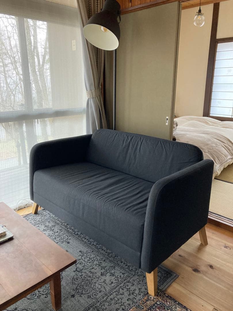 IKEAリーナネス　ダークグレー 2人掛けソファ