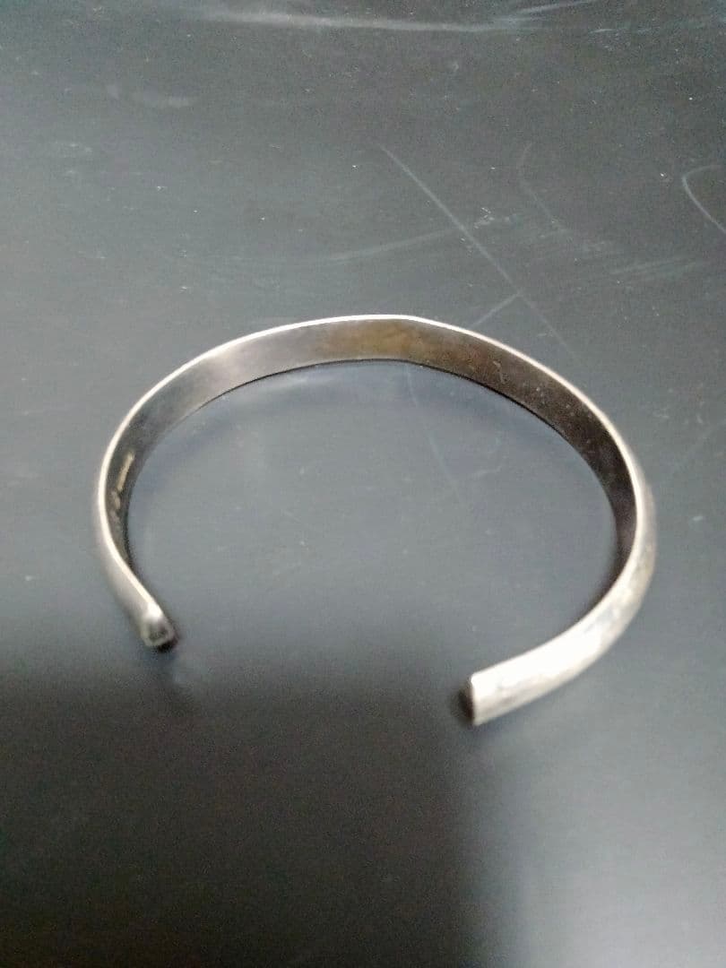 シルバー　バングル　ブレスレット　STERLING 唐草　ゴールドポイント