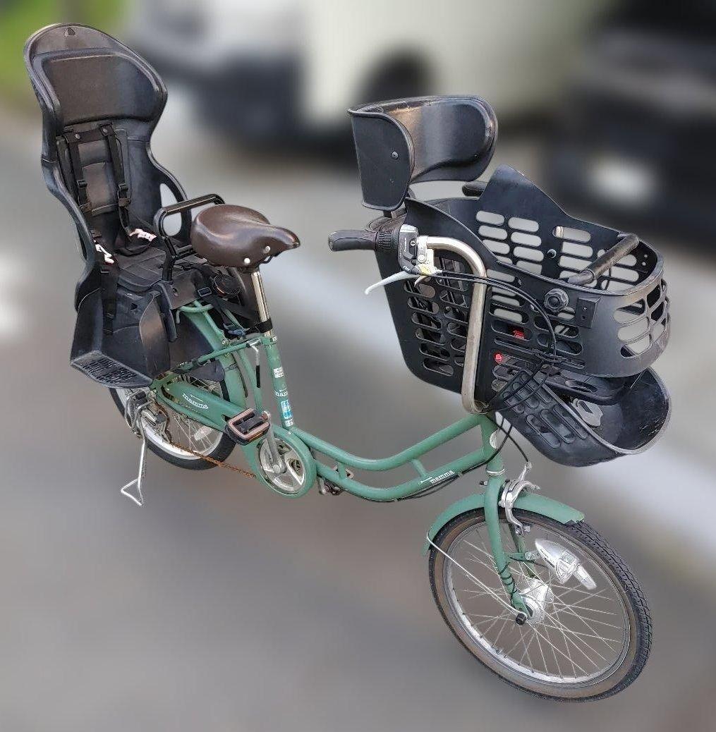 チャイルドシート付き 子供乗せシティサイクル グリーン