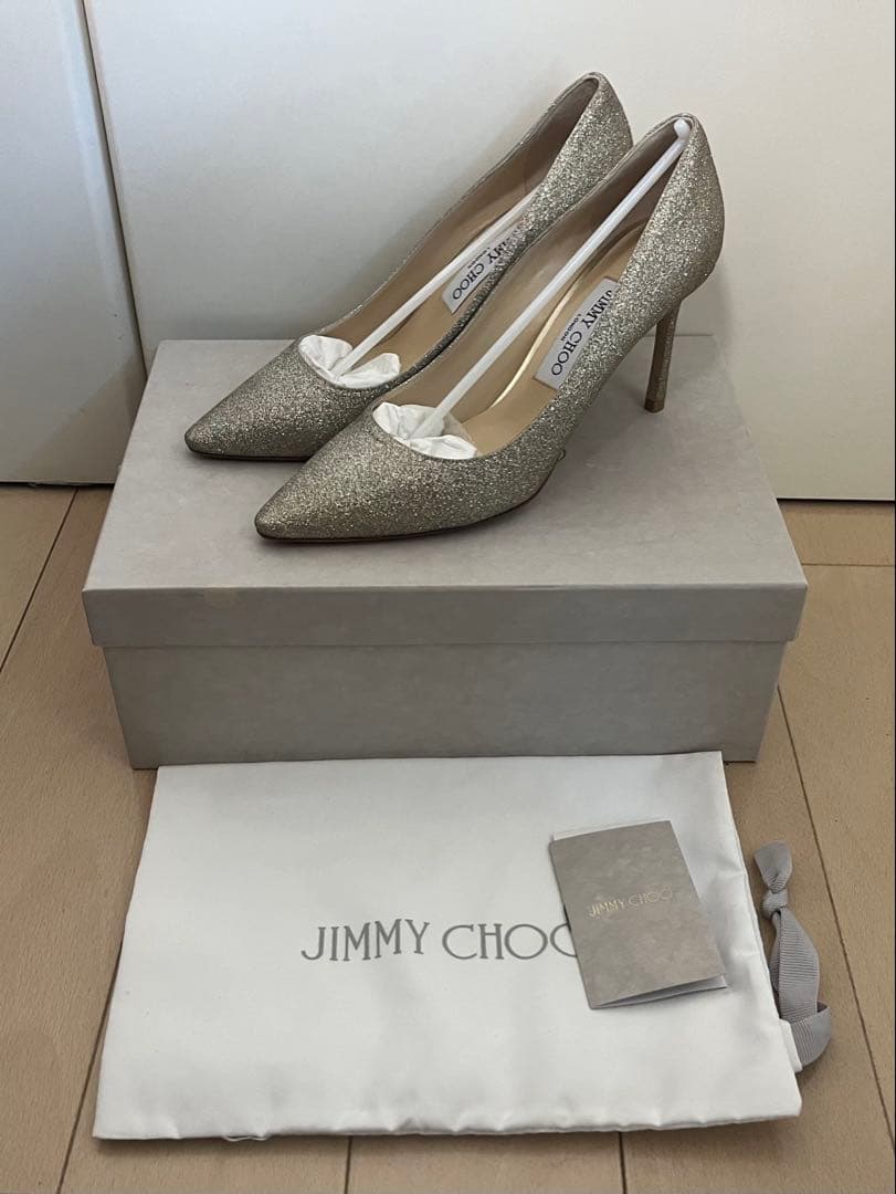 ジミーチュウ　ダスティグリッター　ポインテッドトゥ パンプス　38