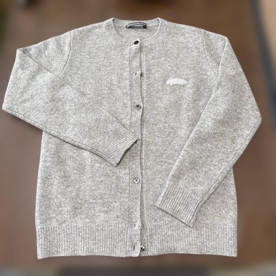 【新品・未使用】マドモアゼルノンノン　ウールカーディガン　杢グレー