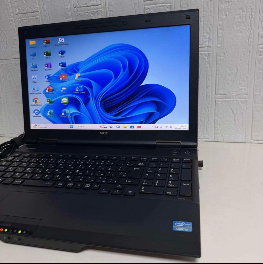 Windows11オフィス付高速起動SSD NEC VersaproノートPC