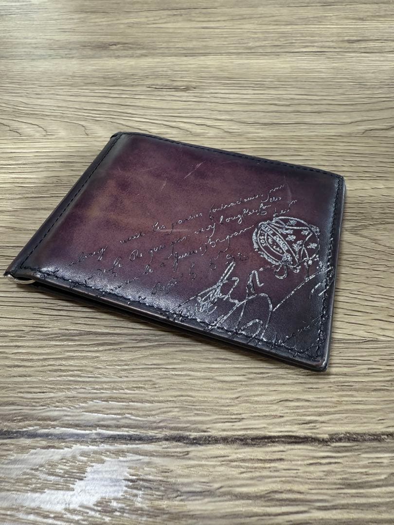 Berluti ベルルッティカリグラフィー 二つ折り財布 マネークリップ