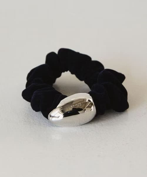 LETICIA レチシア エッグベルベットシュシュ ネイビー