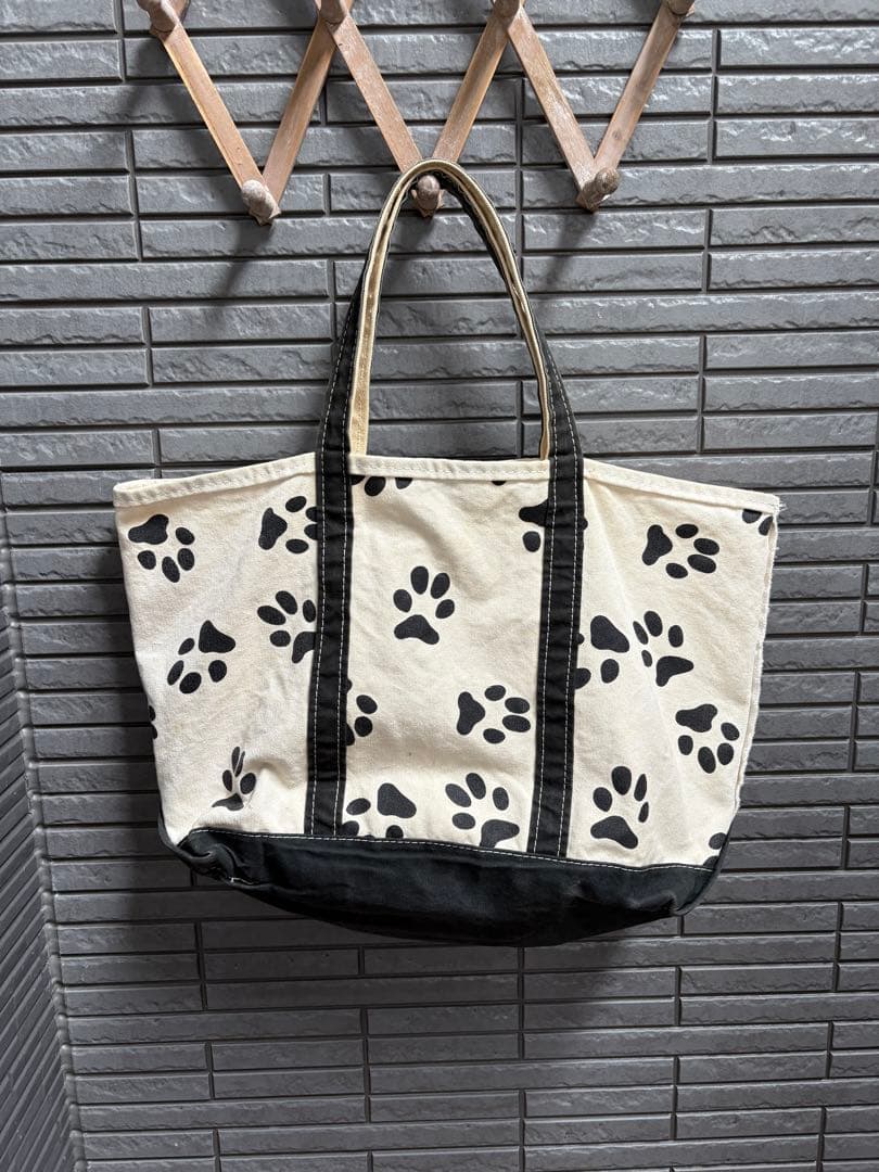 90s llbean トートバッグ　Lサイズ　足跡