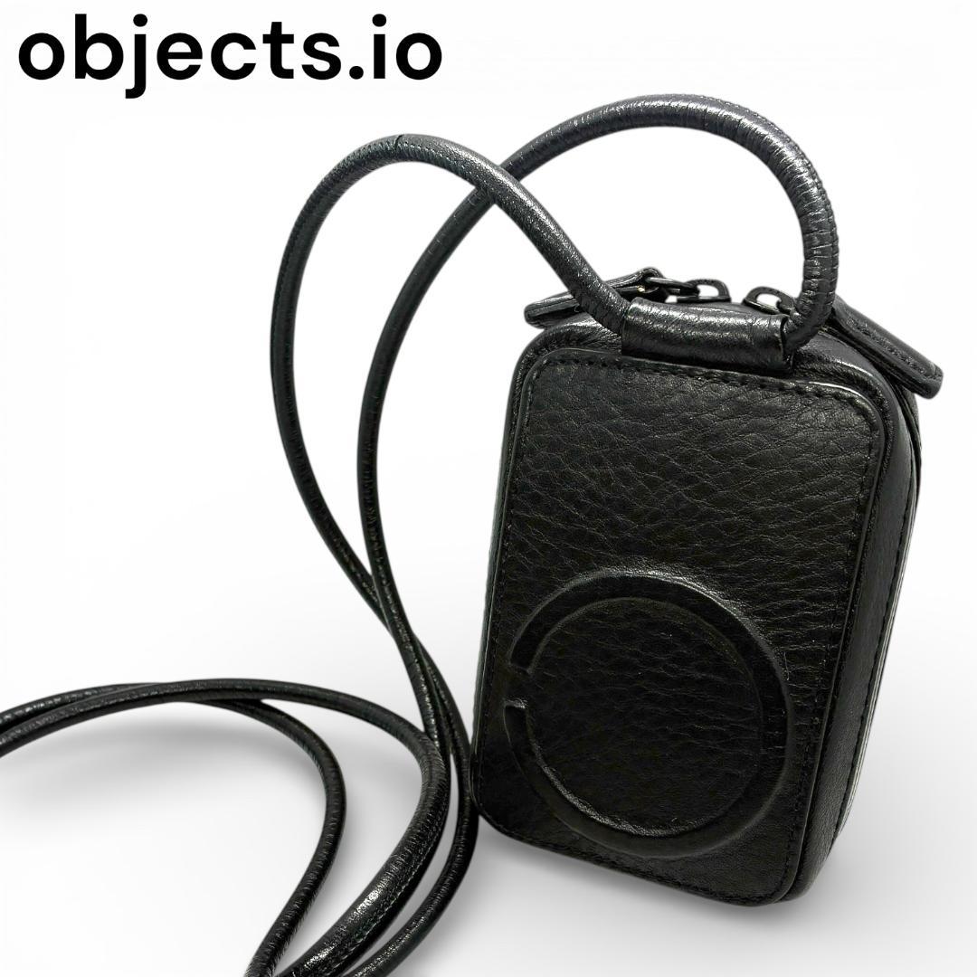 objcts.io 土屋鞄　マイクロバッグ ブラック レザーストラップ付 黒