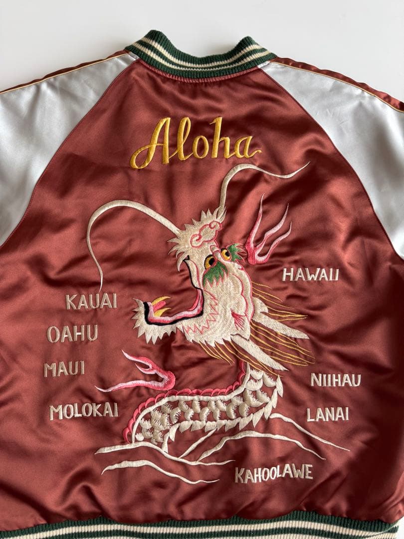 ビンテージ・ヴィンテージ品★テーラー東洋ハワイHawaii刺繍スカジャンM