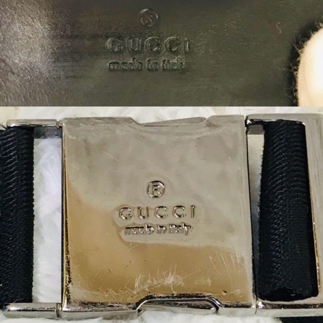 【美品】グッチ ウエストポーチ GG柄 キャンバス ブラック ウエストポーチ